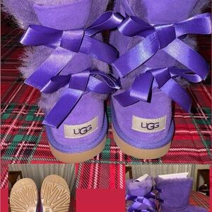 UGG Violet Boots with Ribbon Accents